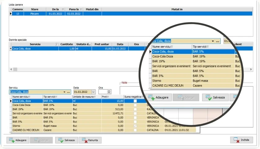 operatiuni soft hotelier servicii si produse